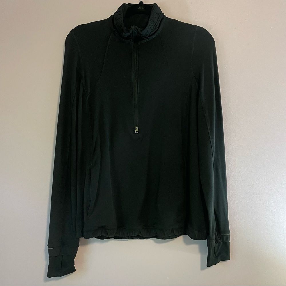 LuluLemon Athletica Running Jacket Black Quarter Zip Sweatshirt Pullover Medium